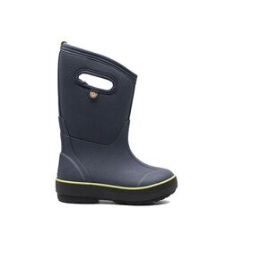 Size 5 Youth Bogs Kids Navy and Lime Rain Boots